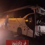 حادثه مرگبار برخورد تریلی با اتوبوس دهدشت_ تهران/ ۸ فوتی و ۱۶ مصدوم
